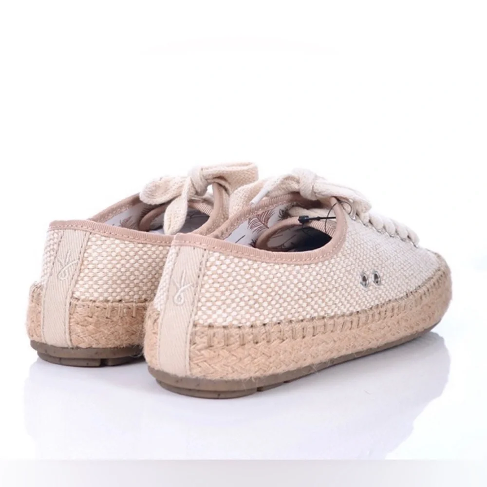 EMU AUSTRALIA AGONIS WEAVE ESPADILLES SNEAKERS WOMEN METALLIC BLUE BEIGE SIZE 10